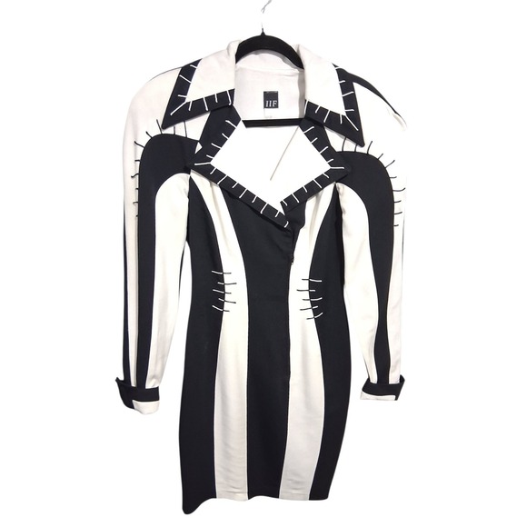 Vintage 90's IIF Patchwork Womens size 6 Colorblock Whimsigoth Rare Blazer Dress - Picture 6 of 16